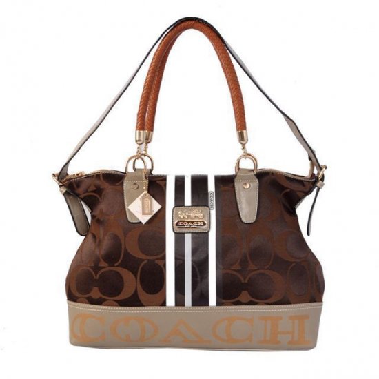 Coach Braided In Signature Large Coffee Totes BFR | Women - Click Image to Close